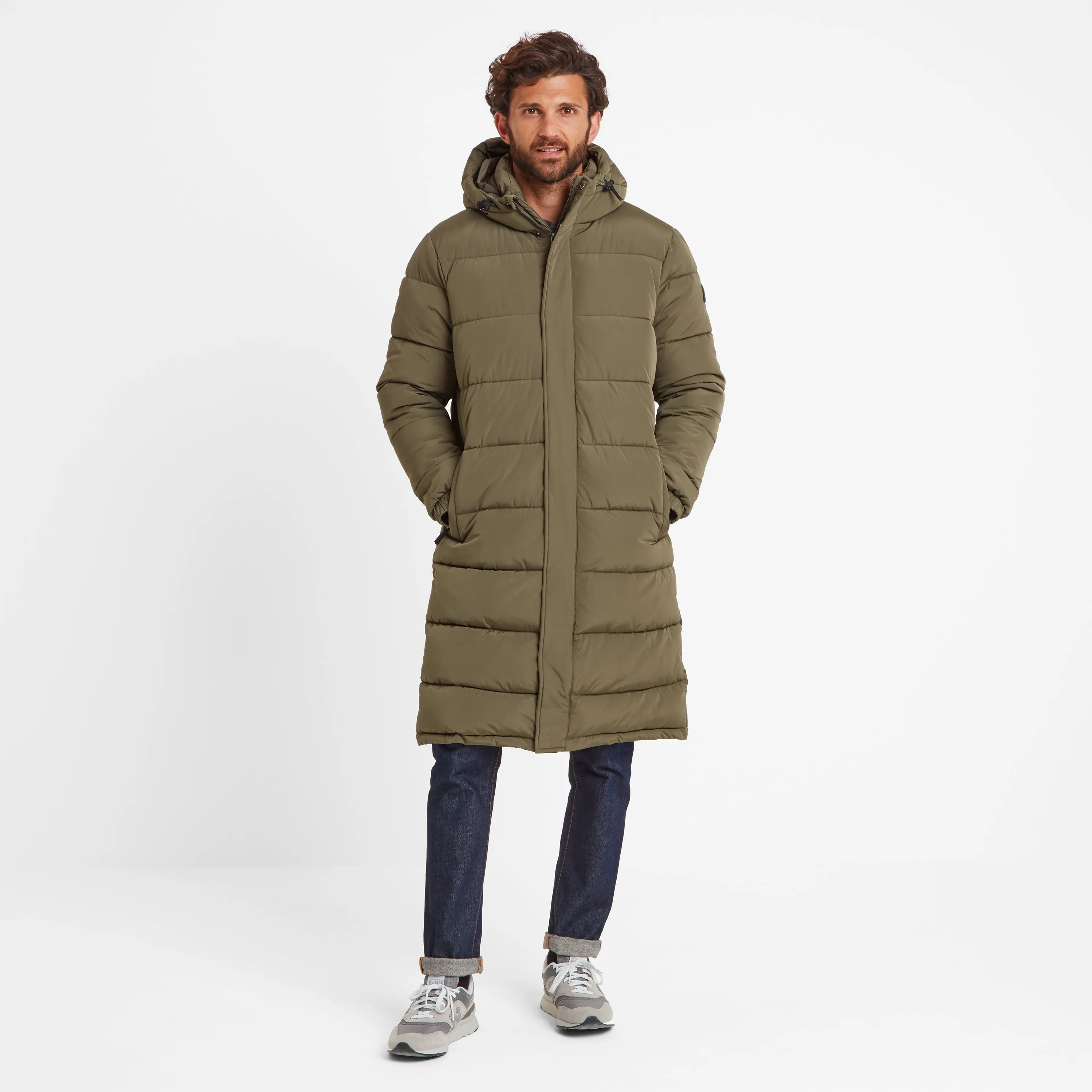 Langrick Mens Long Padded Jacket - Khaki