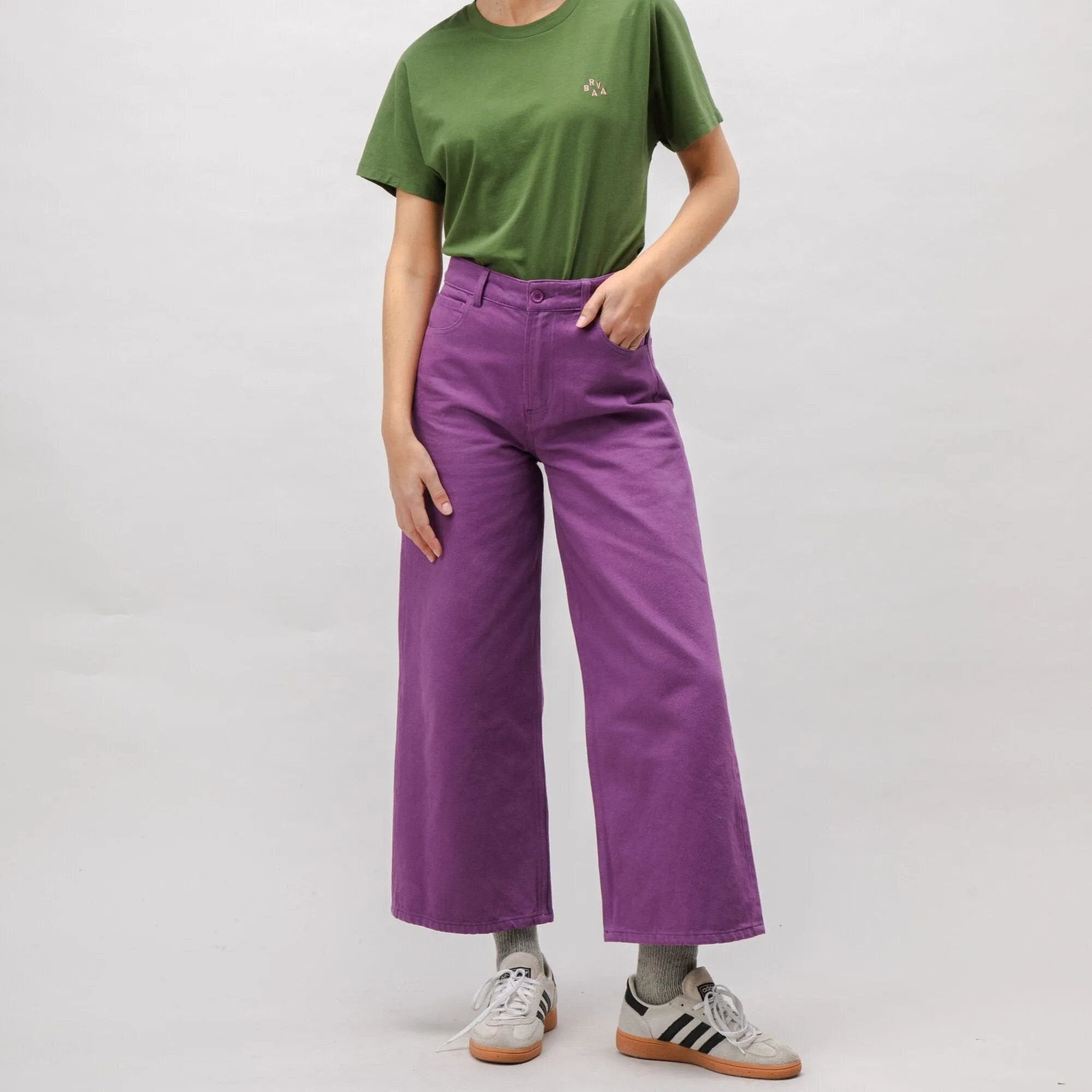 LAST ONE in 36 - Cotton Twill Pants - Orchid