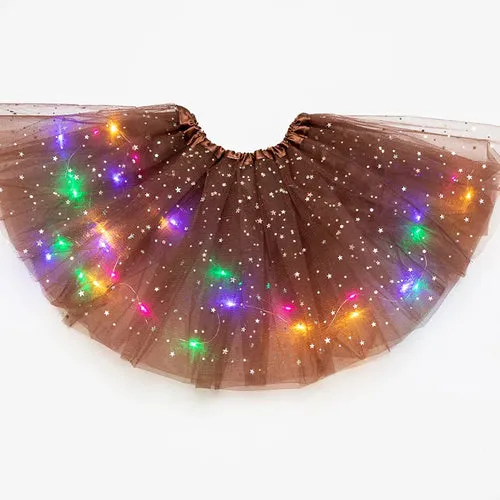 LED Glowing Light Kids Girls Princess Tutu Skirts Children Cloth