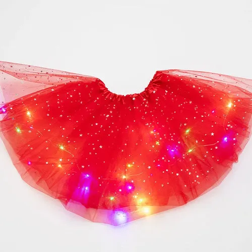 LED Glowing Light Kids Girls Princess Tutu Skirts Children Cloth