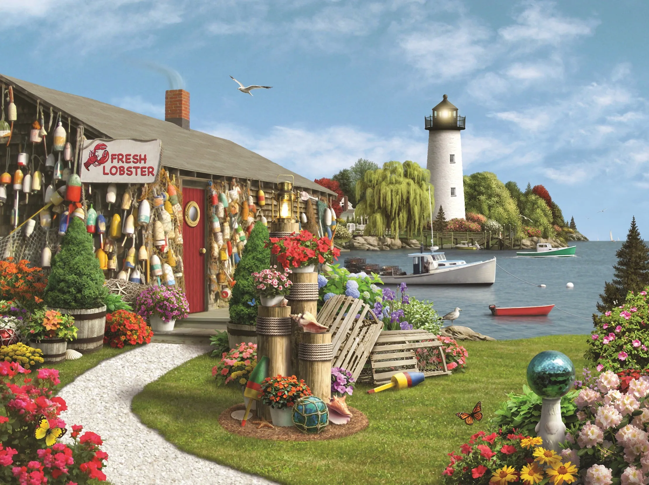 Lobster Cove (473 Piece Wooden Jigsaw Puzzle)