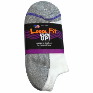 Loose Fit No Show Sock in White