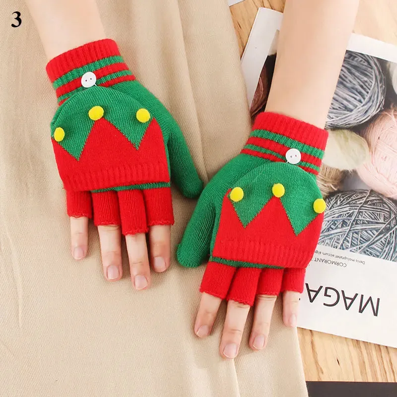 Lovely Fluffy Bear Cat Paw Claw Winter Warm Fingerless Gift Korean Style Christmas Glove