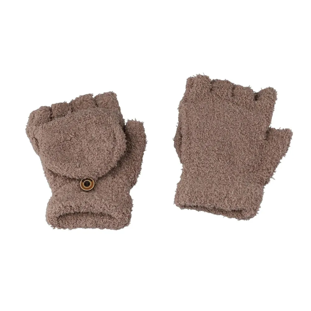 Lovely Fluffy Bear Cat Paw Claw Winter Warm Fingerless Gift Korean Style Christmas Glove