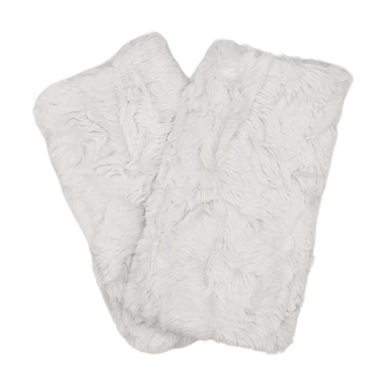 Men's Fingerless / Texting Gloves, Reversible - Cuddly Faux Fur in Ivory