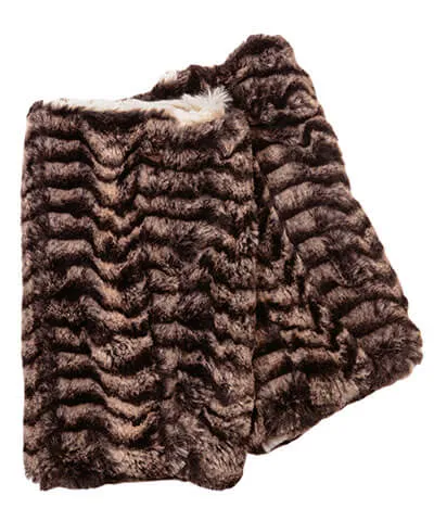 Men's Fingerless / Texting Gloves, Reversible - Luxury Faux Fur in 8mm