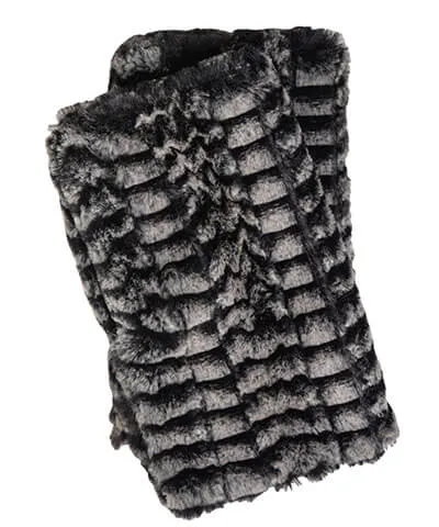 Men's Fingerless / Texting Gloves, Reversible - Luxury Faux Fur in 8mm