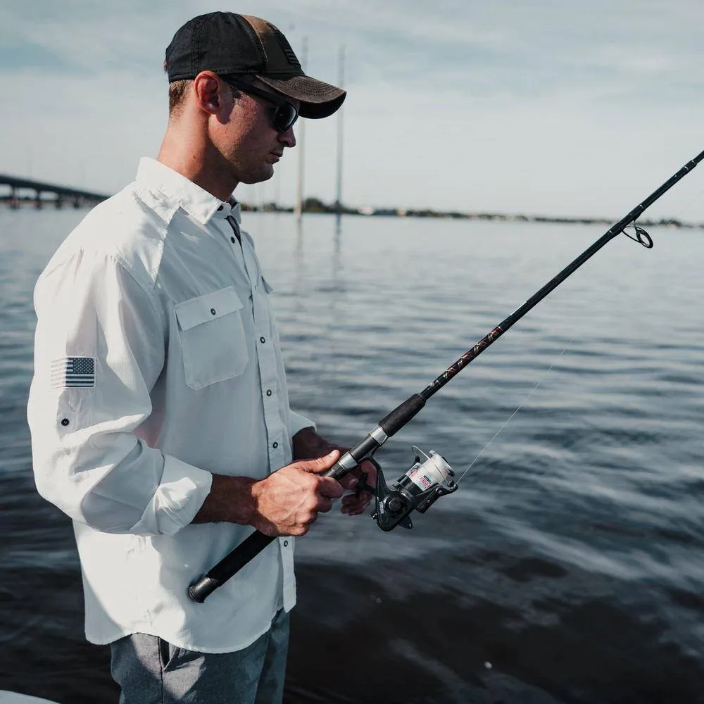 Men's Long Sleeve Fishing Shirt - White