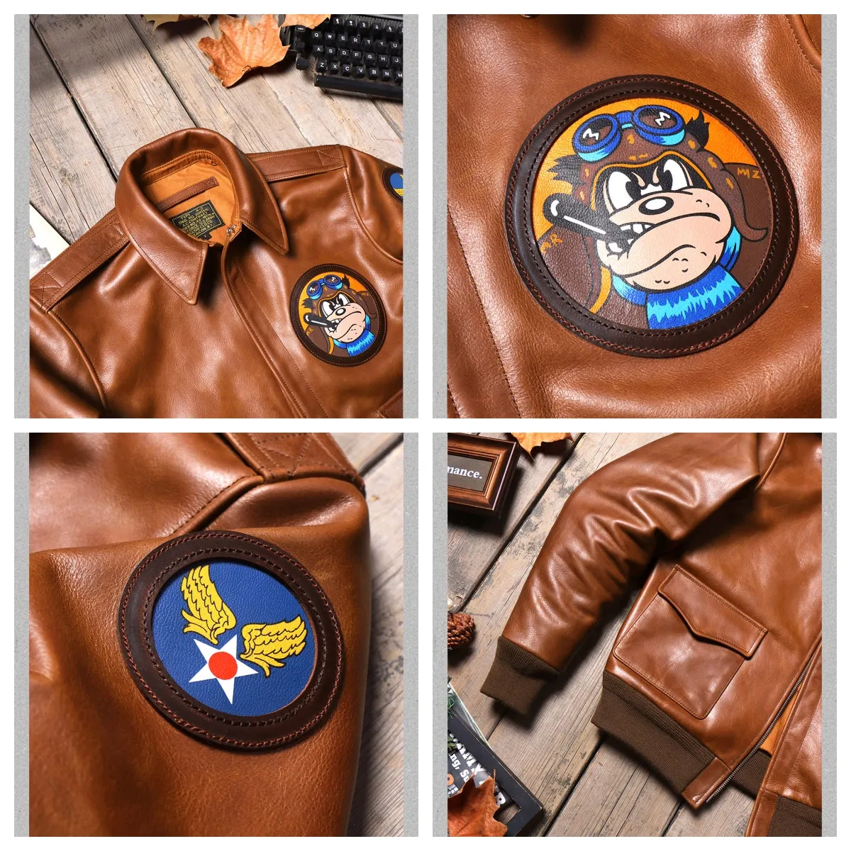 Men's Tobacco Brown Type A2 Flight Leather Jacket