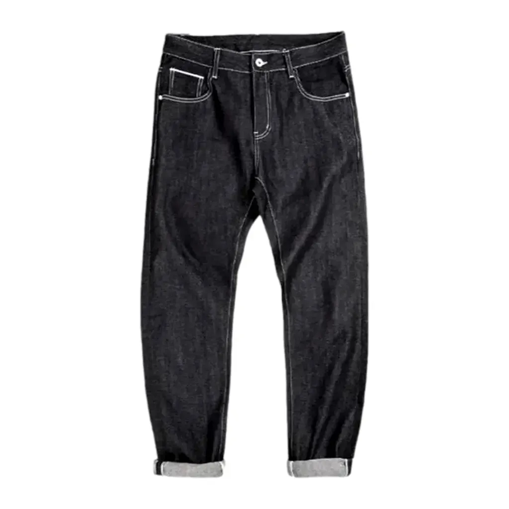 Mid rise loose style men's jeans