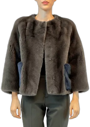 MINK JACKET WITH ATTACHABLE COLLAR "COCOTTE"