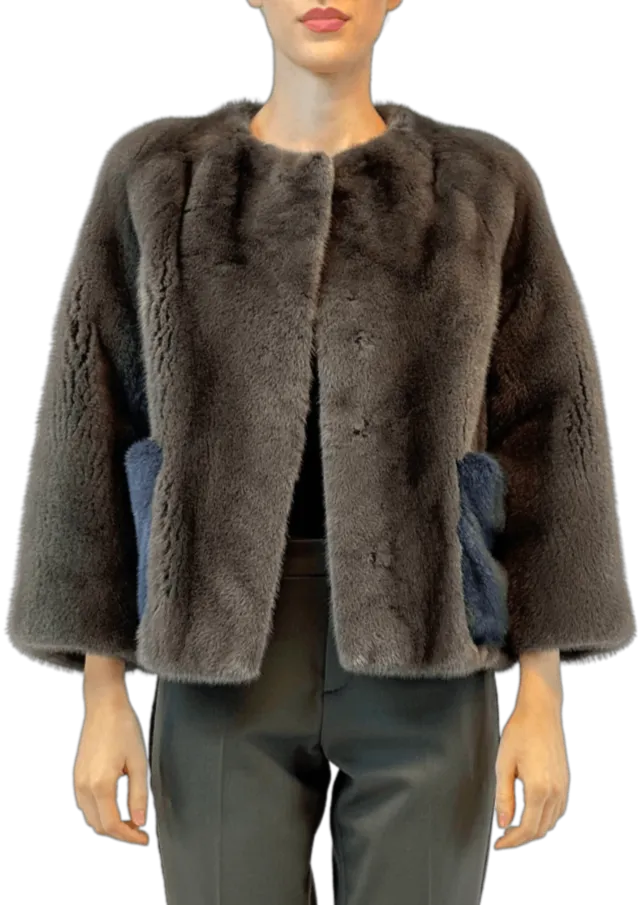 MINK JACKET WITH ATTACHABLE COLLAR "COCOTTE"