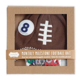 Mud Pie Monthly Milestone Football Knit Hat