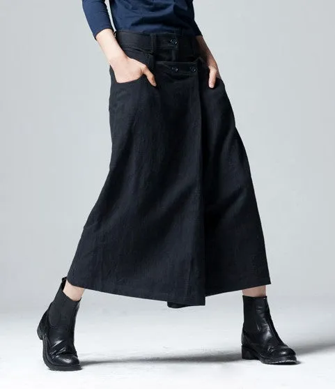 Original Design Wide Leg Culottes Women Casual Pants