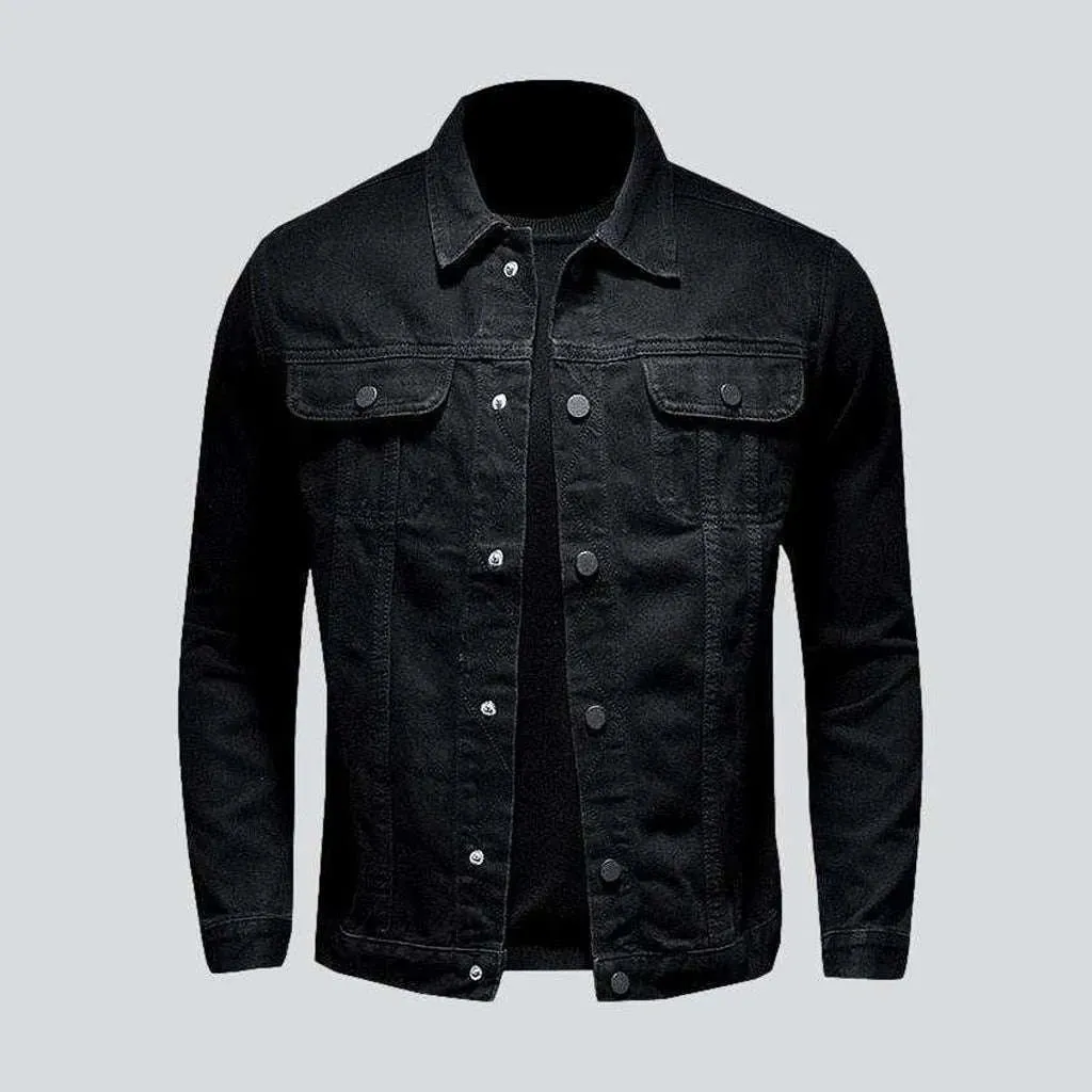 Outerwear black men's denim jacket