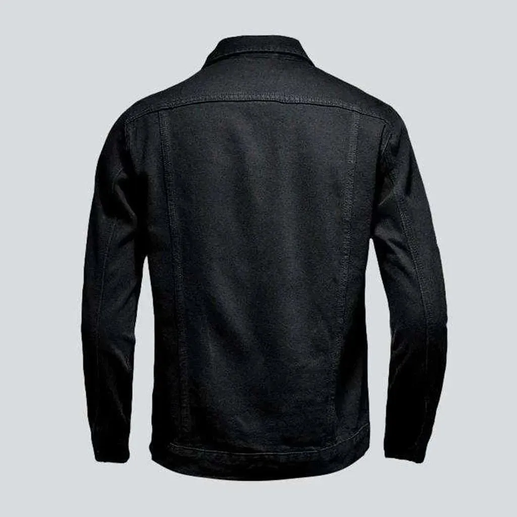 Outerwear black men's denim jacket