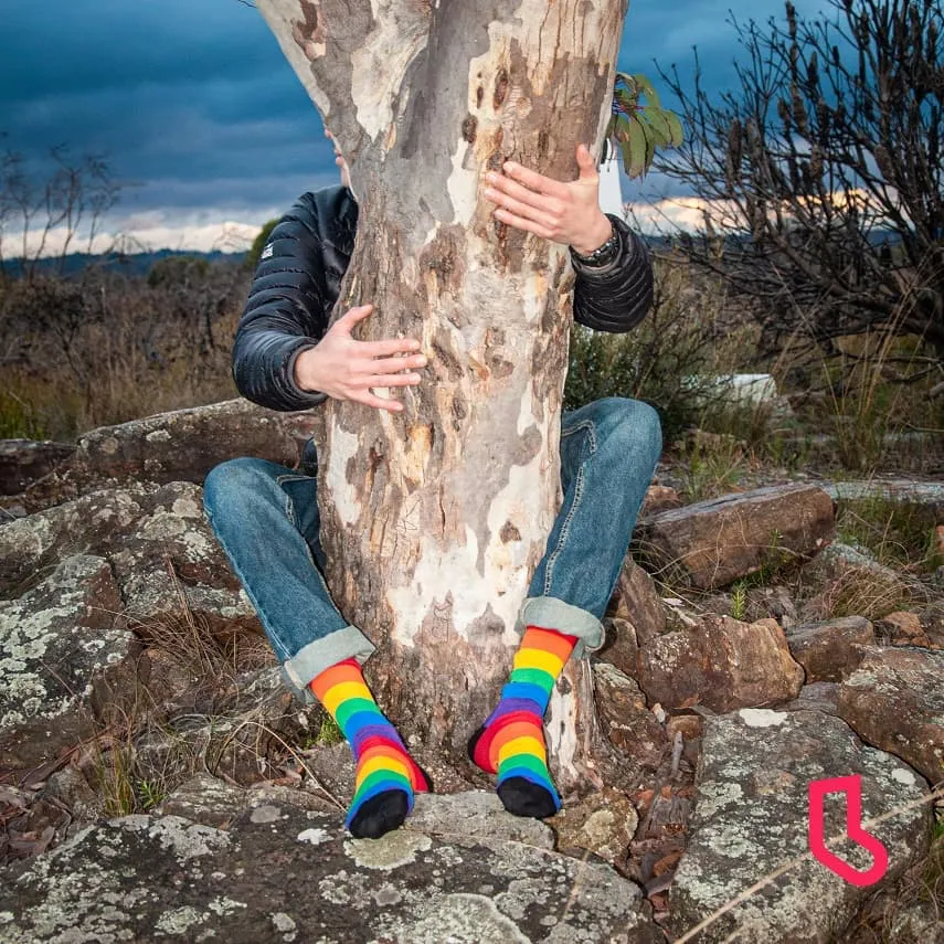 Over the Rainbow Men's Bamboo Crew Socks