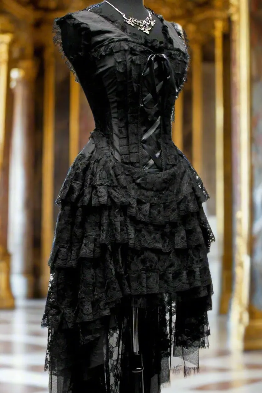 PARIS CABARET DRESS - BLACK TAFFETA