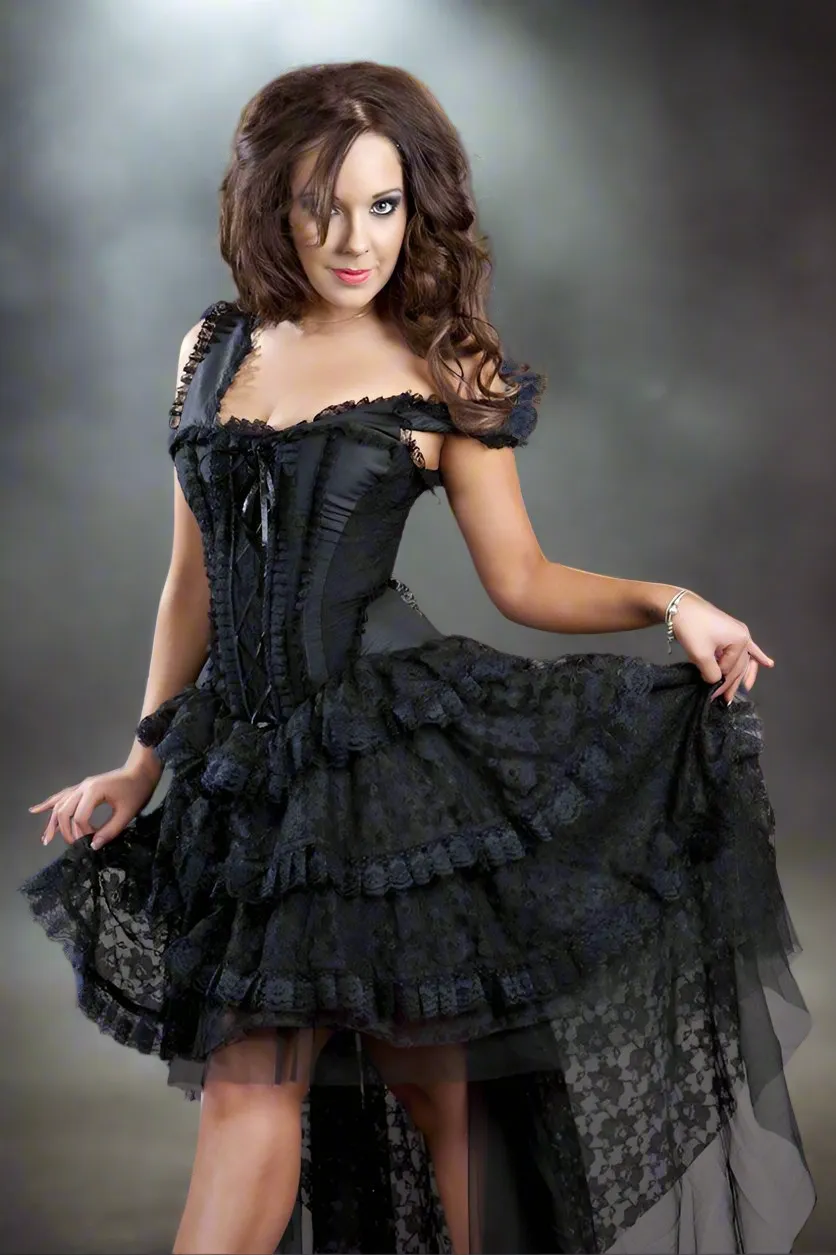 PARIS CABARET DRESS - BLACK TAFFETA