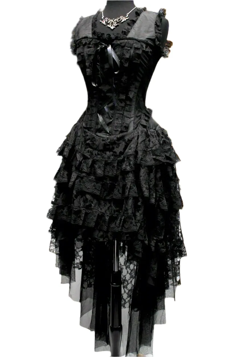 PARIS CABARET DRESS - BLACK TAFFETA