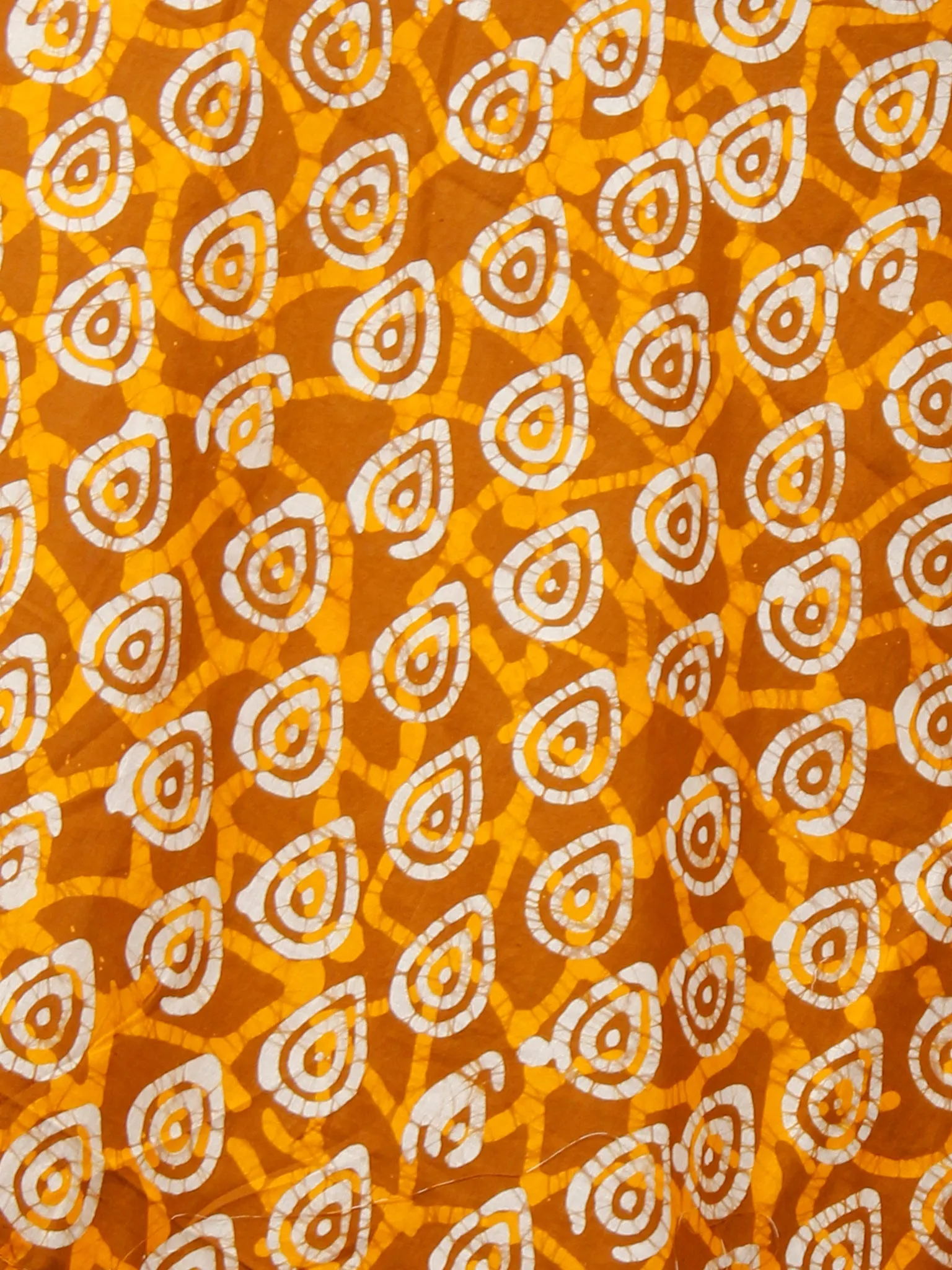 Peanut Brown Yellow White Hand Block Printed Skirt  - S40F343