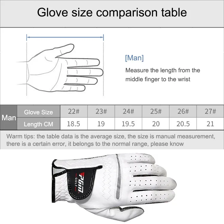 PGM Golf Sheepskin Anti-Slip Single Gloves for Men(Size: 24-Right Hand)