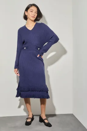 Plus Size Ribbed Cozy Knit Midi Dress