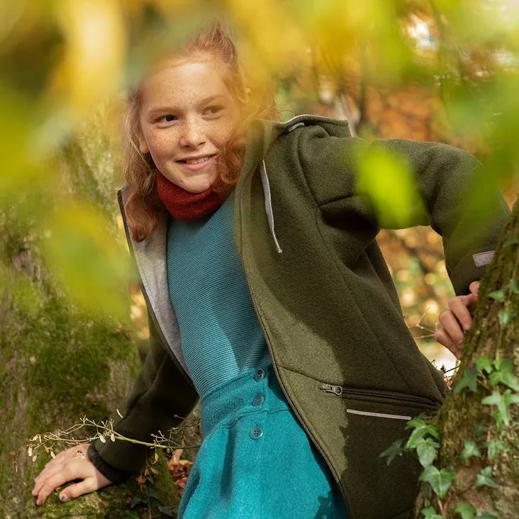 Pocket Skirt 100% Boiled Wool - Bordeaux (9-10y ) *Last One!