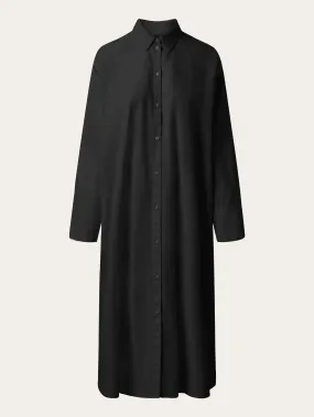 Poplin wrap shirt dress - Black Jet