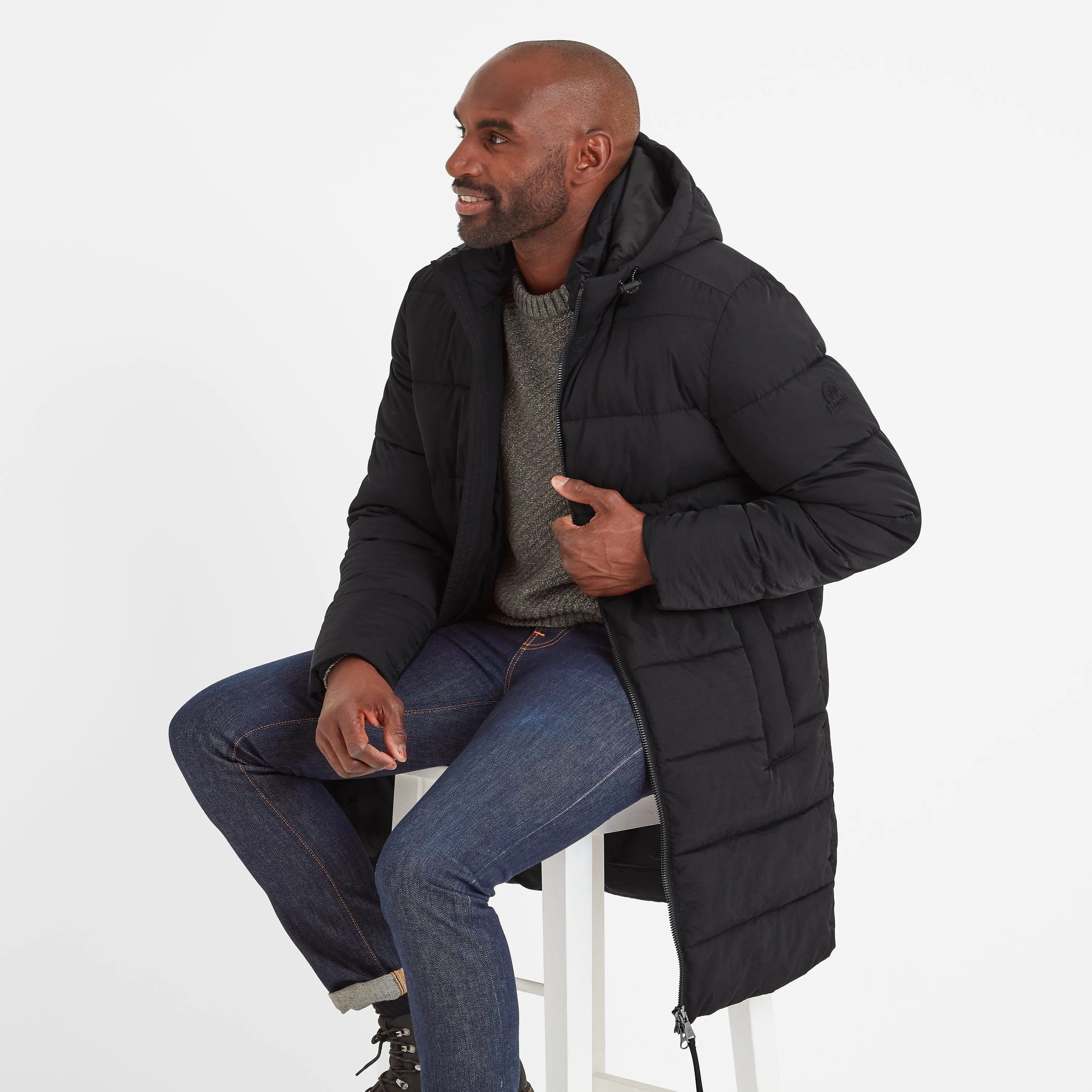 Radley Mens Padded Long Jacket - Black