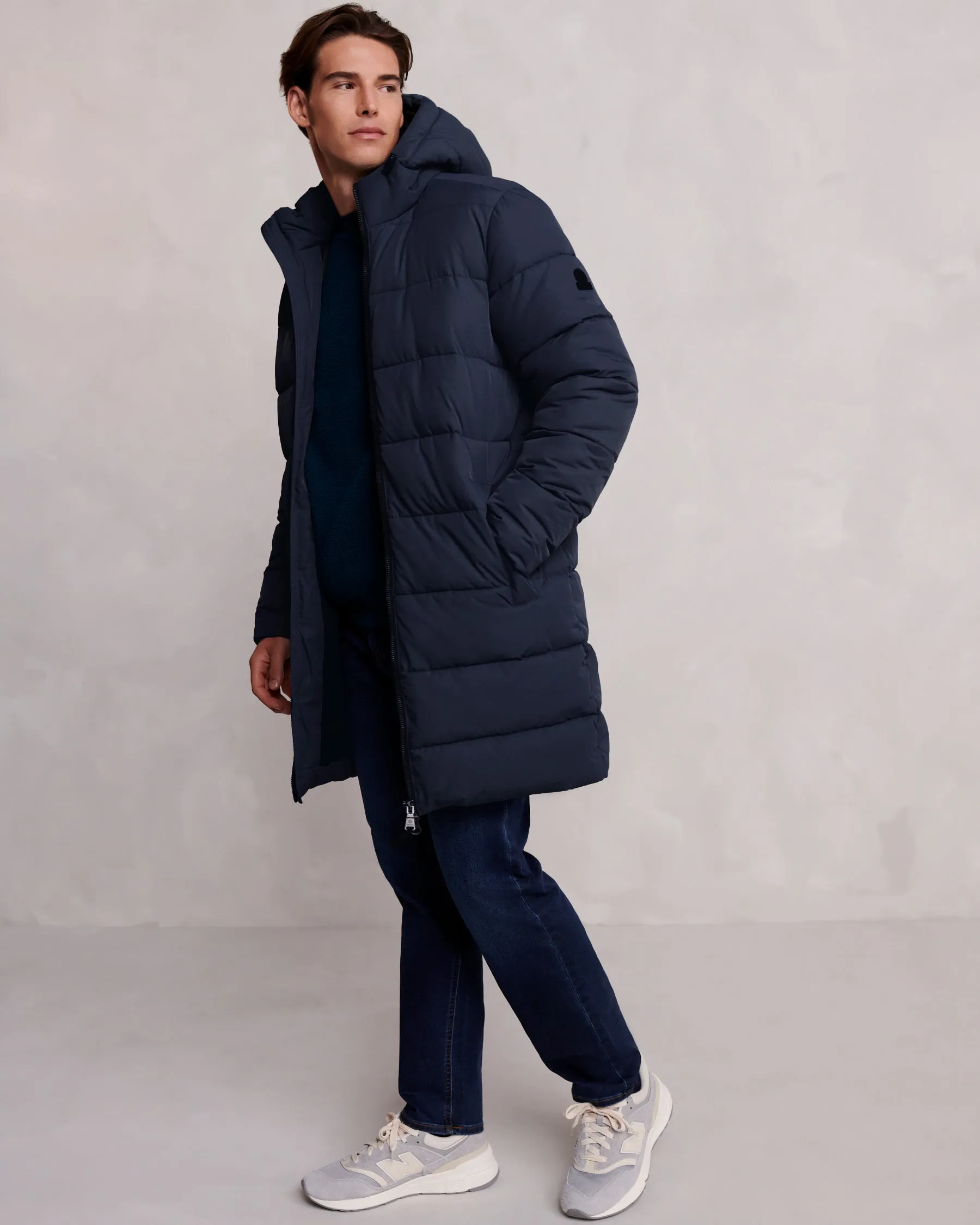 Radley Mens Padded Long Jacket - Dark Indigo