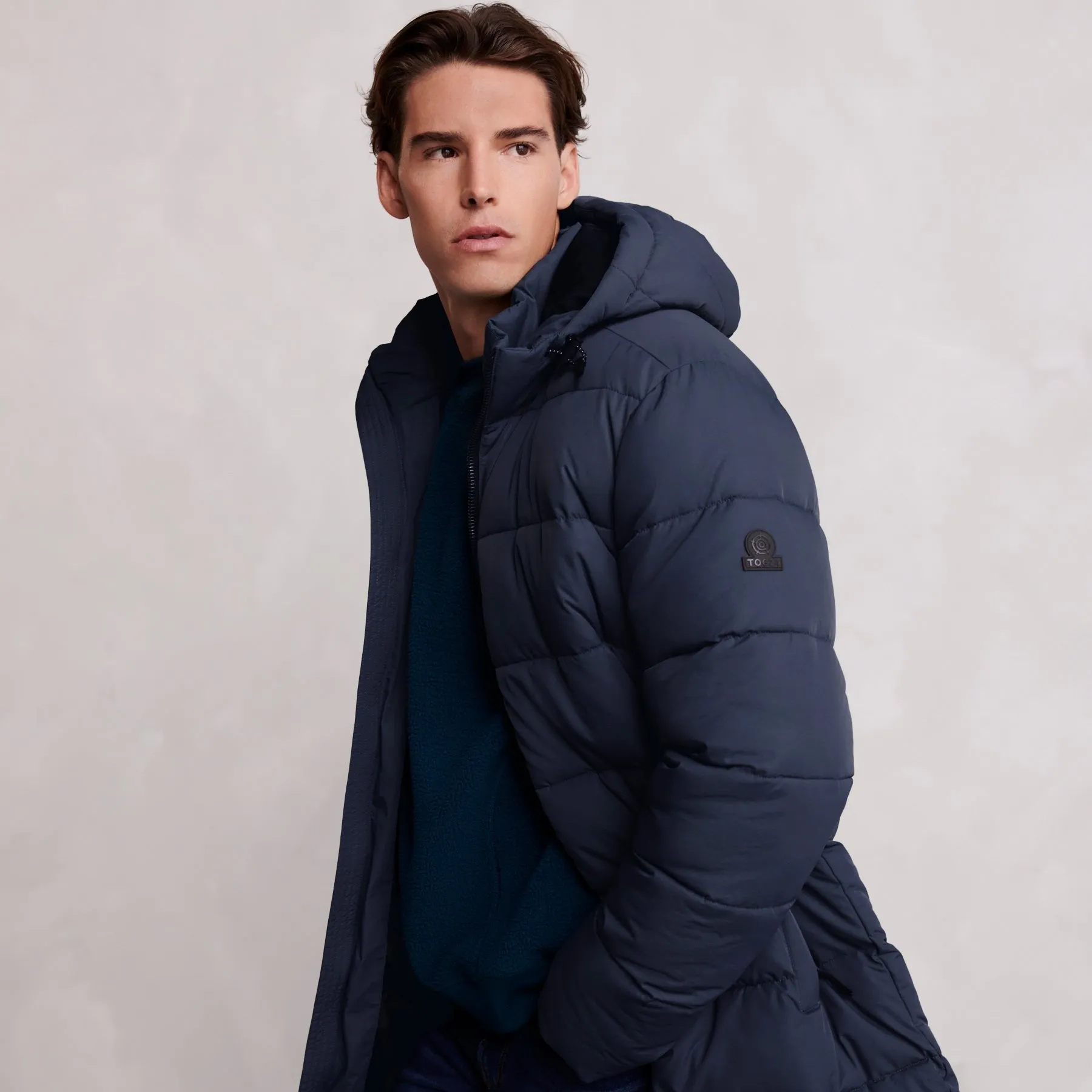 Radley Mens Padded Long Jacket - Dark Indigo