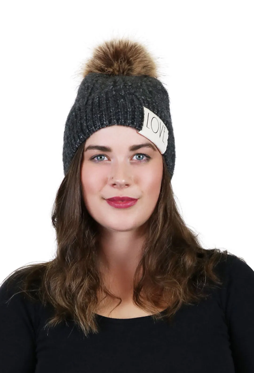 Rae Dunn Love Beanie Knit Hat for Women