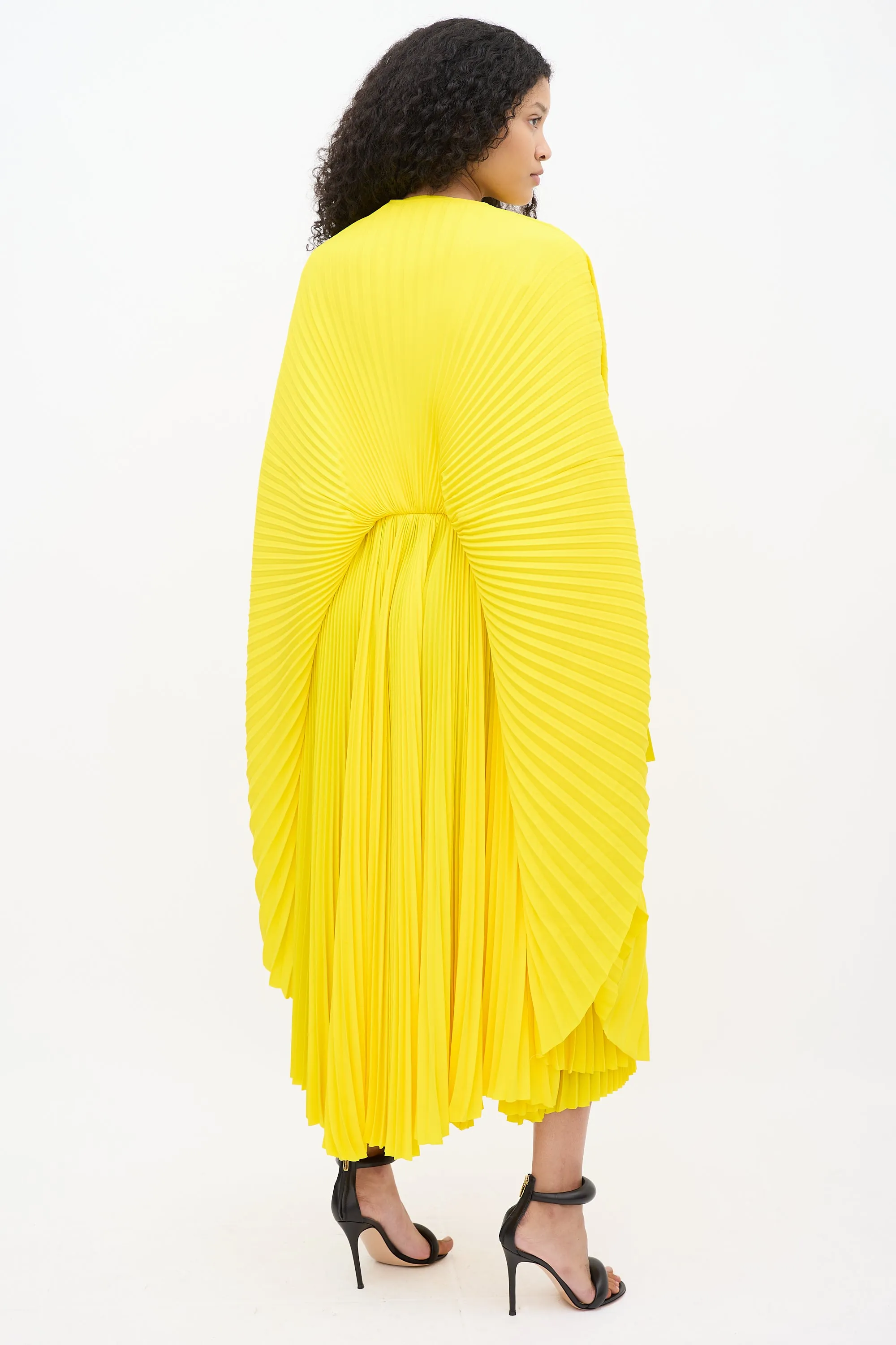 Resort 2022 Yellow Pleated Asymmetrical Dress