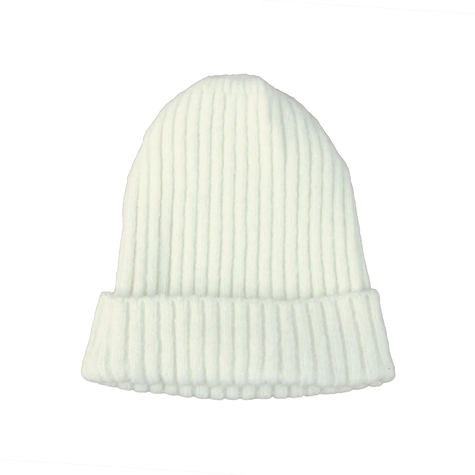 Ribbed Knit Beanie Classic Plain Warm Cuff Daily Cap XZ50075