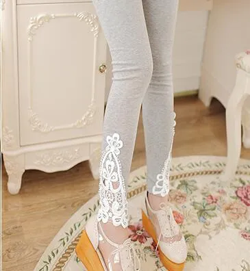 S- 7XL plus size leggings women leggings lace decoration white leggings size 7XL 6XL 5xl 4xl 3xl xxl xl L M S custom made