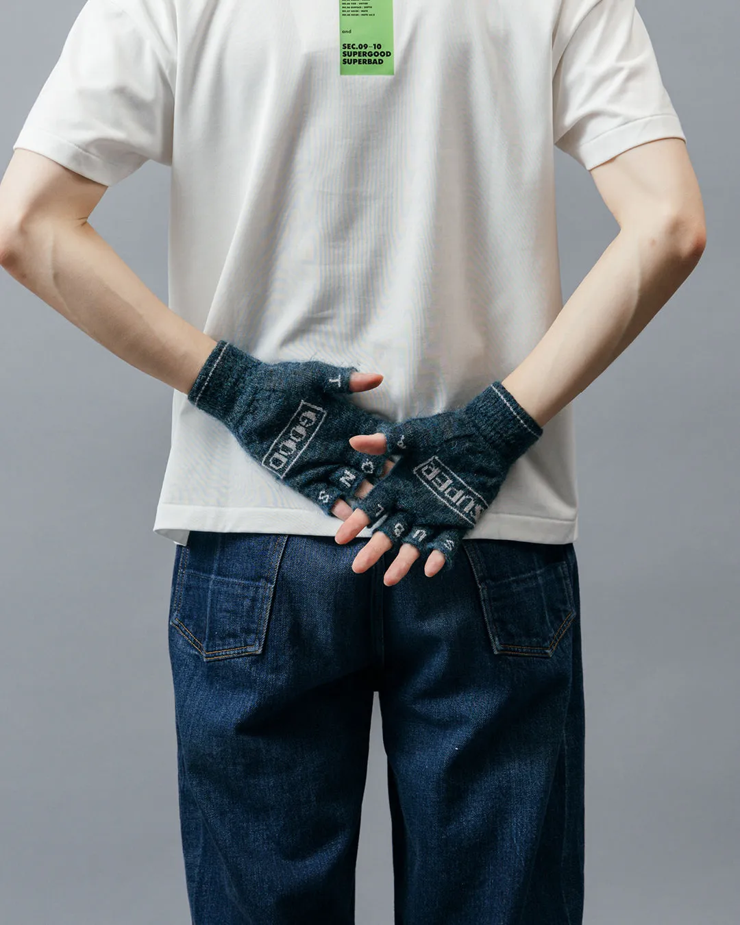 SGSB REVERSIBLE FINGERLESS GLOVES .10【HEATHER BLUE】