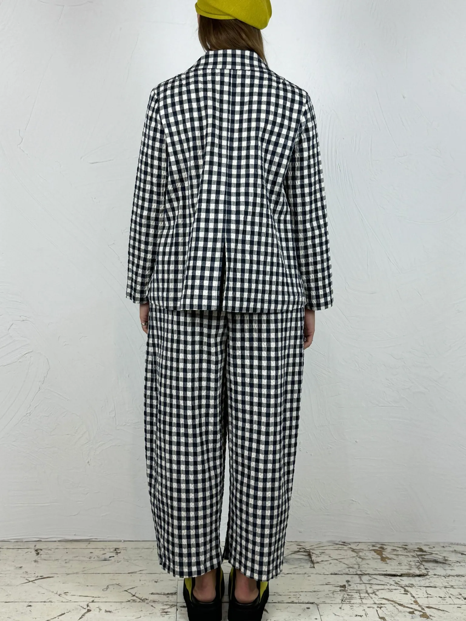 Short Flared Checked Cotton Jacket 2 Colours