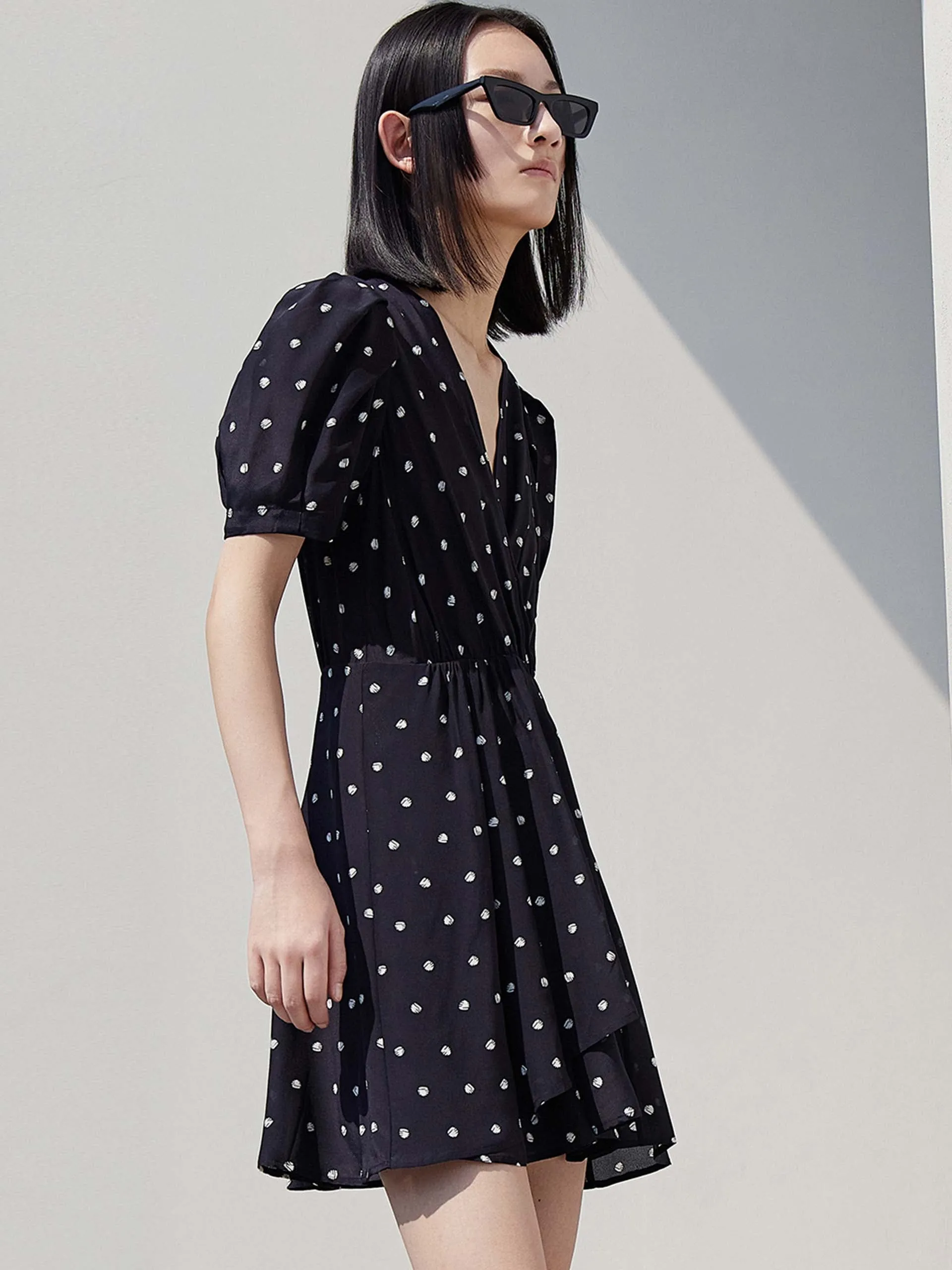 Silk Polka Dot Dress