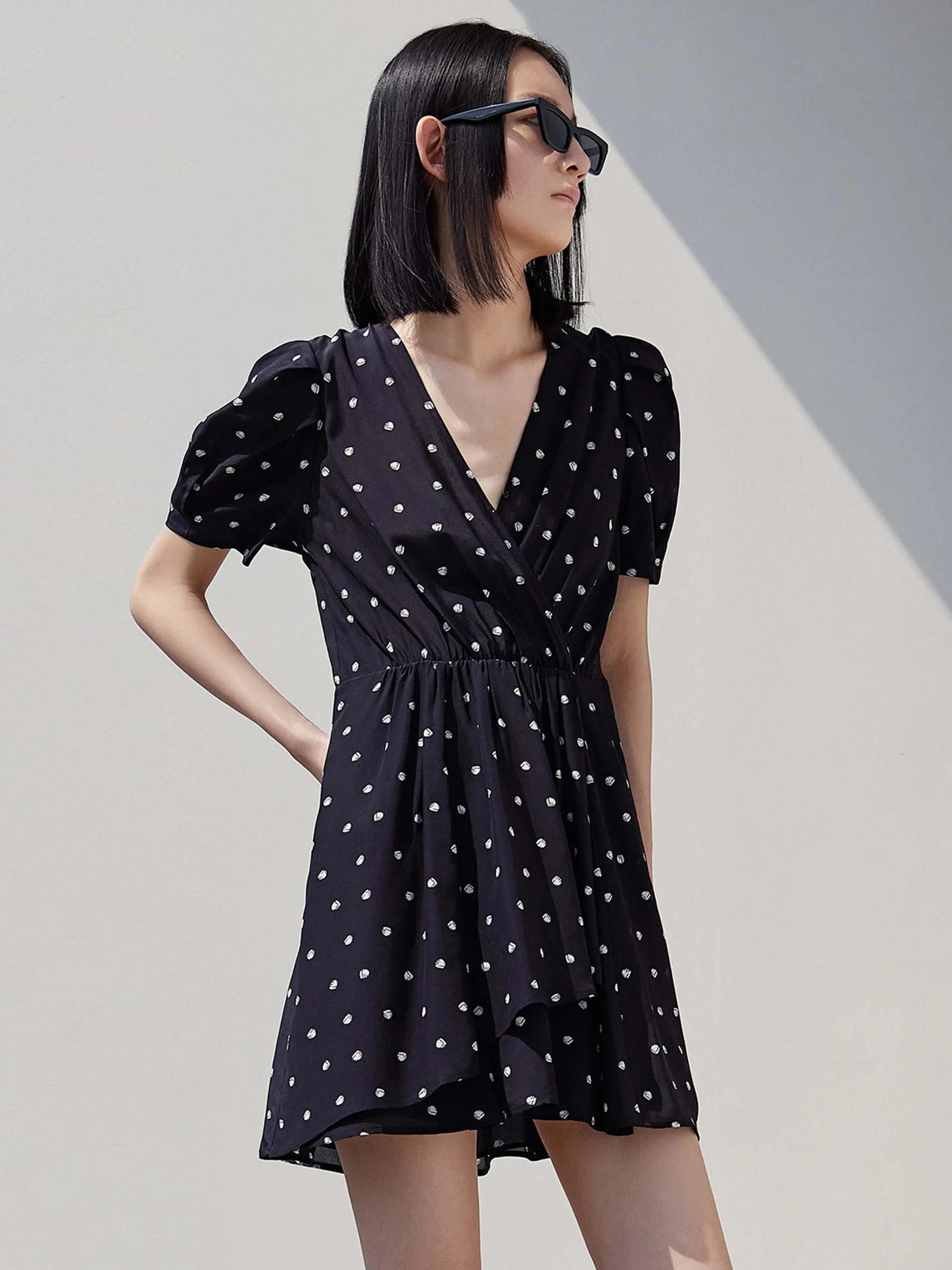 Silk Polka Dot Dress