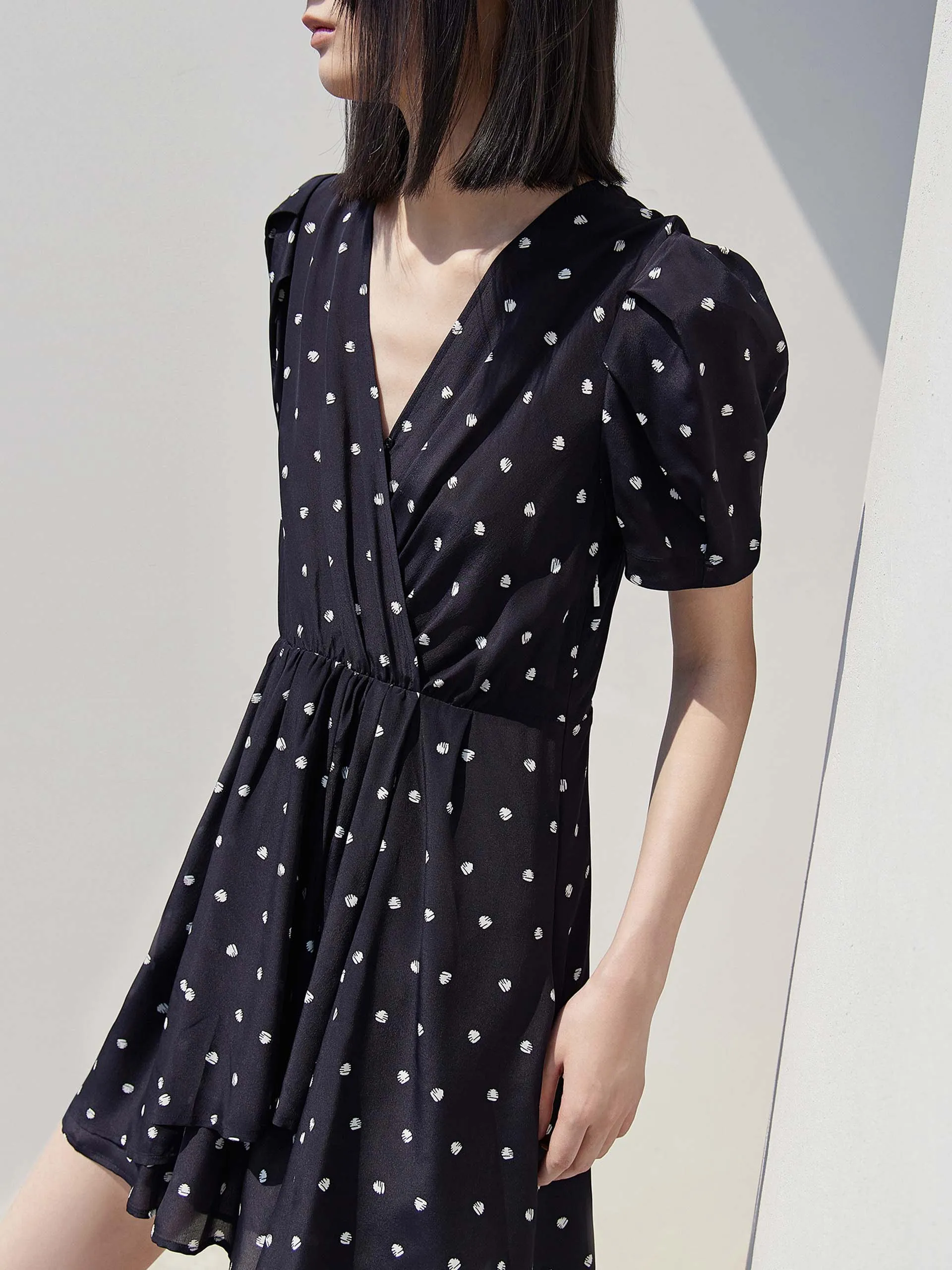 Silk Polka Dot Dress