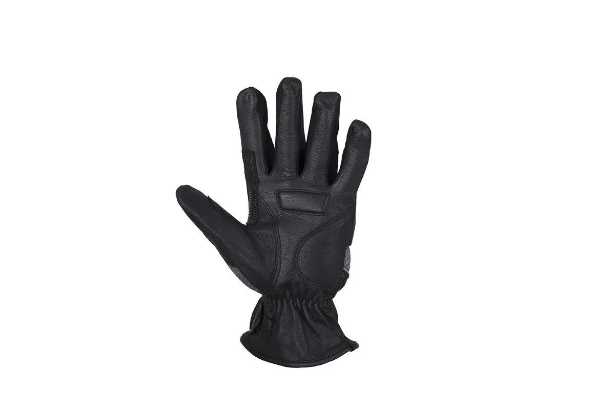 Silver Leather Riding Gloves, GLZ107-DL