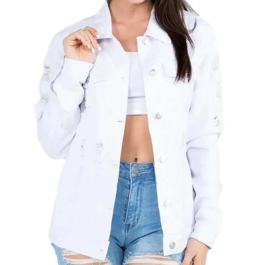 Slim fit street style women's denim jacket