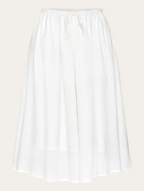 Stripe structure A-shape mid-length skirt - Egret