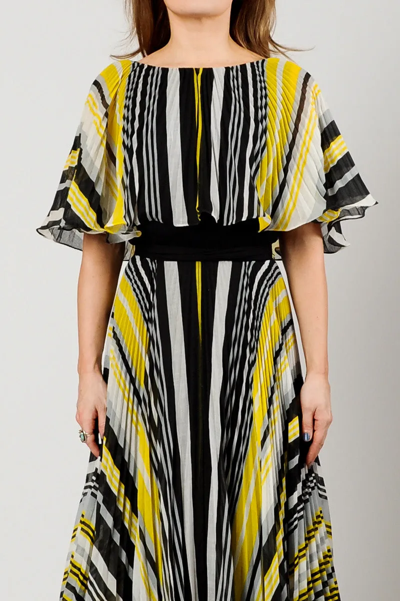 Striped Gauze Full Sweep Dress