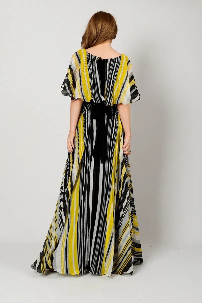 Striped Gauze Full Sweep Dress