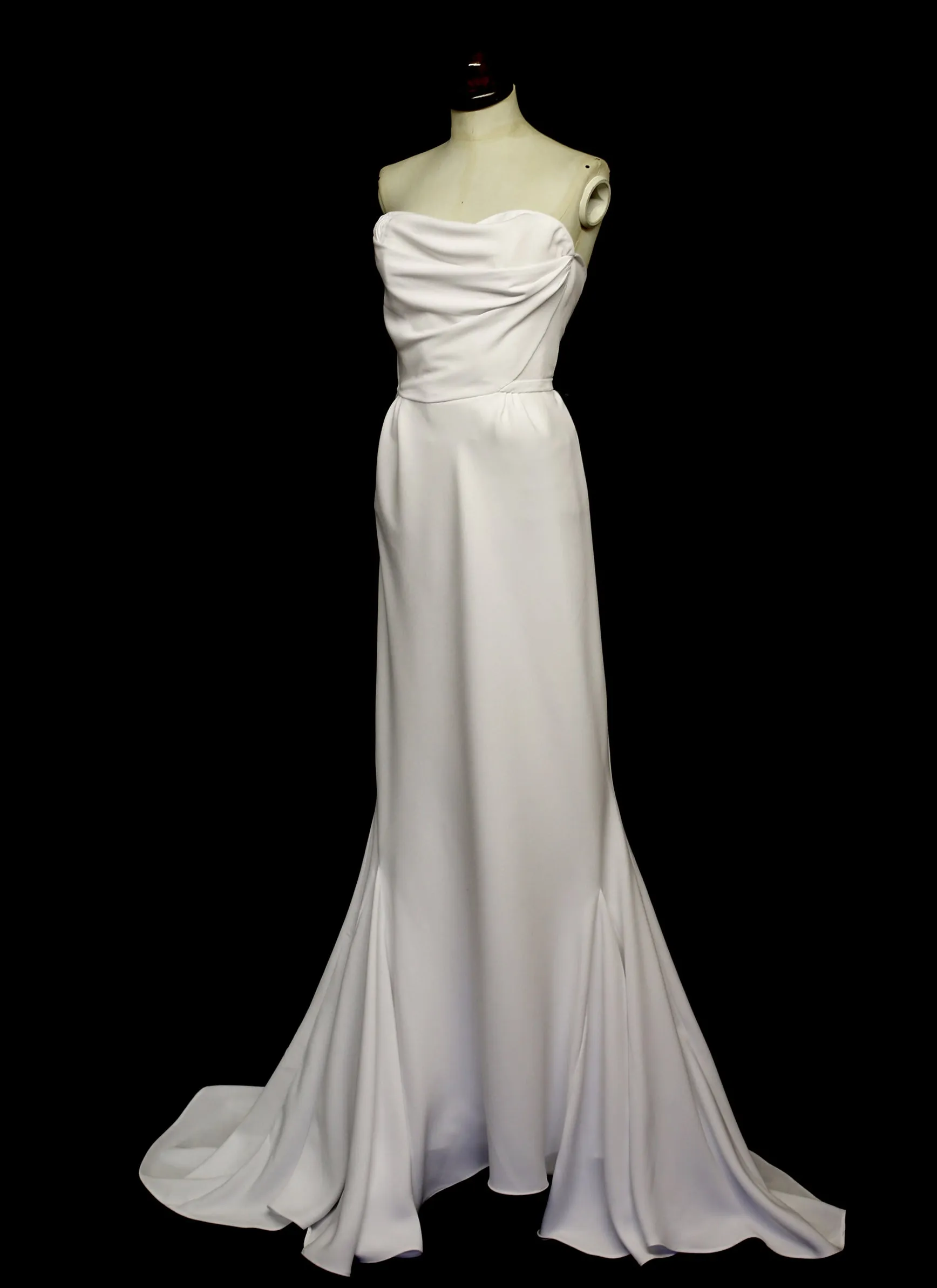 The Bride - Ivory Crepe Old Hollywood Dress and Cape- S