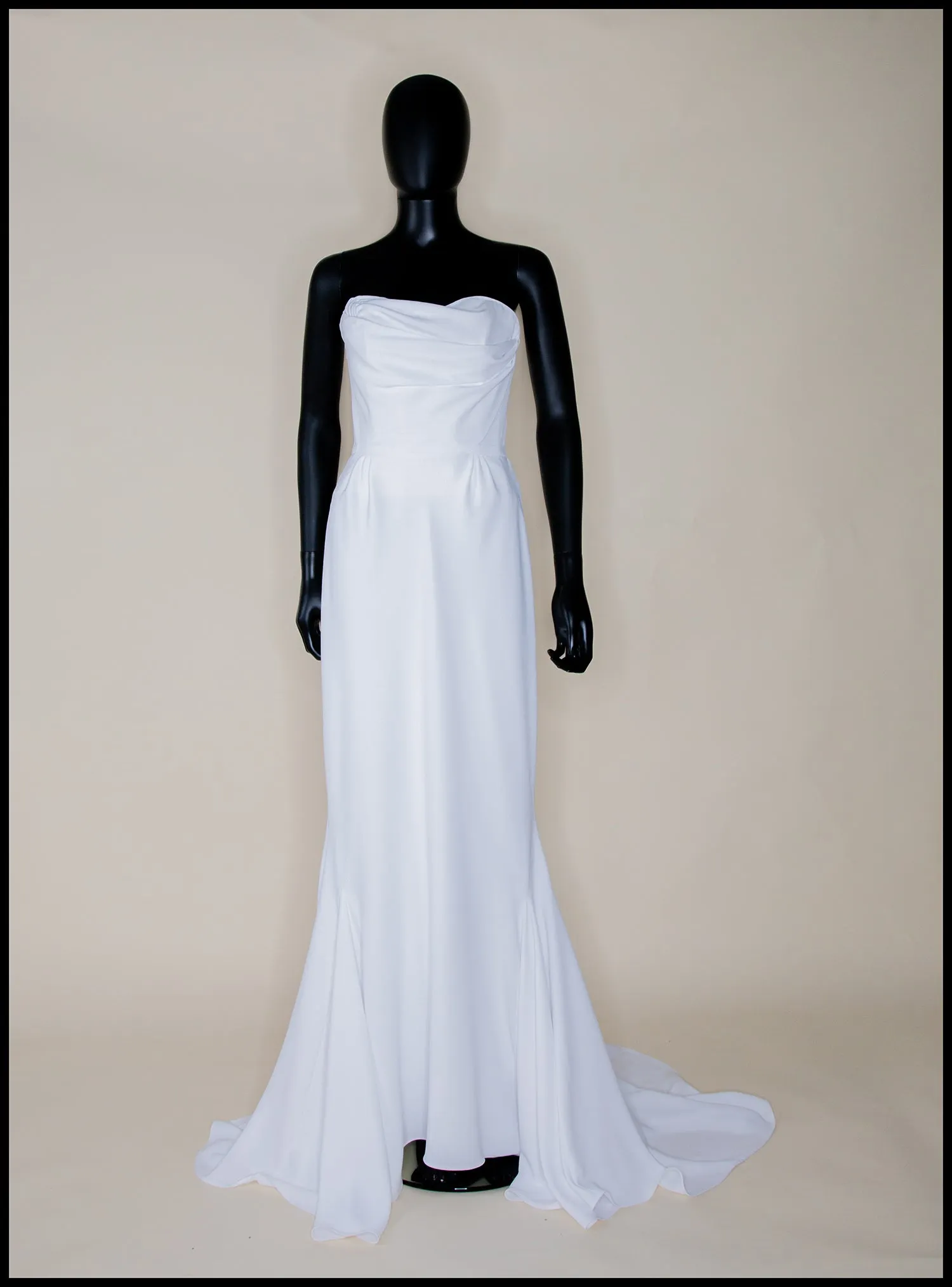 The Bride - Ivory Crepe Old Hollywood Dress and Cape- S