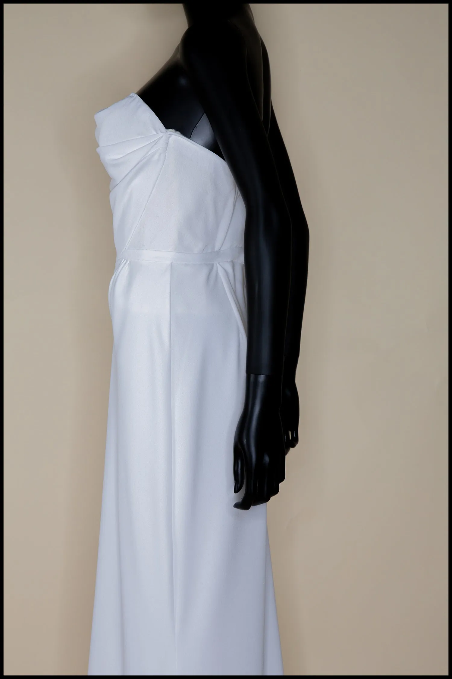 The Bride - Ivory Crepe Old Hollywood Dress and Cape- S