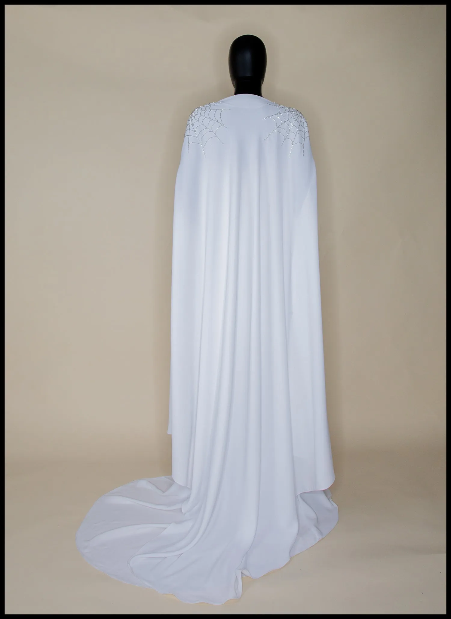 The Bride - Ivory Crepe Old Hollywood Dress and Cape- S